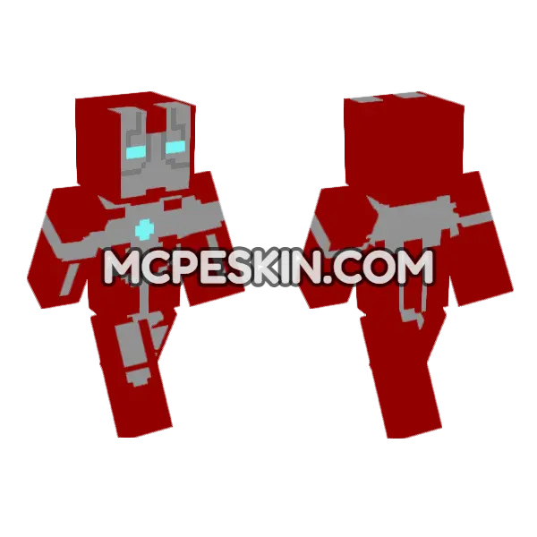 Iron Man Mark 5 Minecraft Bedrock skin, front and back