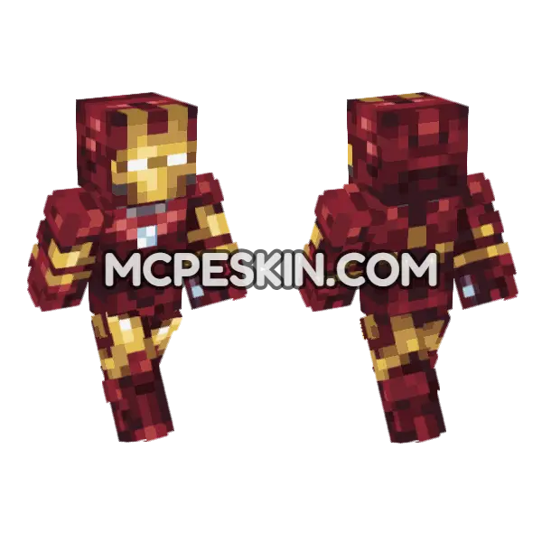 Iron Suit 1 Minecraft Bedrock skin, front and back