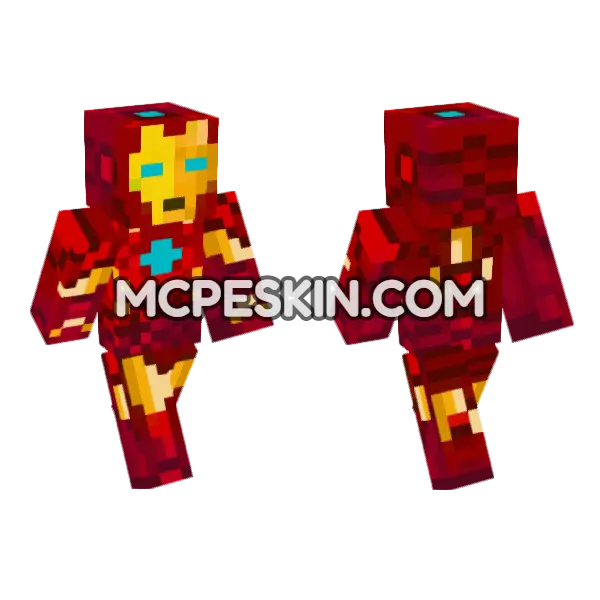 Iron Suit 2 Minecraft Bedrock skin, front and back