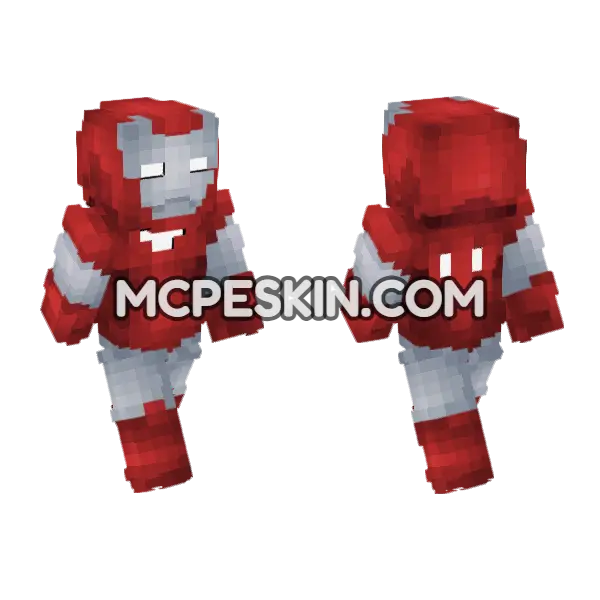 Iron Suit 4 Minecraft Bedrock skin, front and back