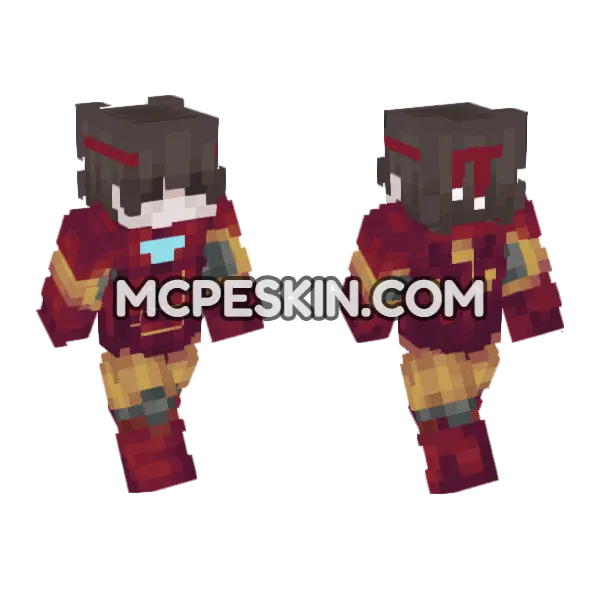 Iron Suit 5 Minecraft Bedrock skin, front and back