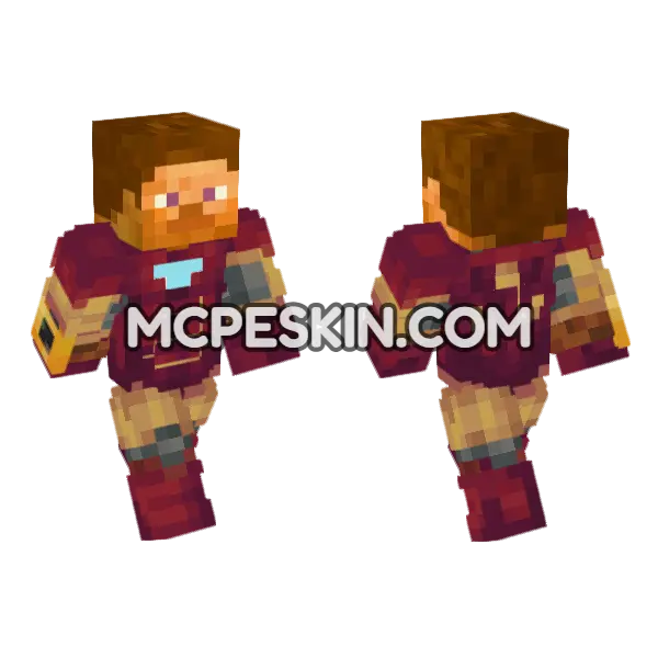 Iron Suit 7 Minecraft Bedrock skin, front and back