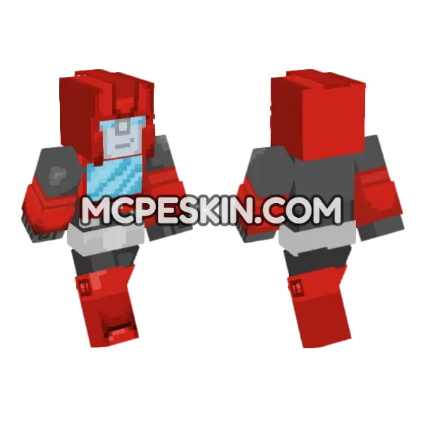 Ironhide Transformers G1 Minecraft Bedrock skin, front and back