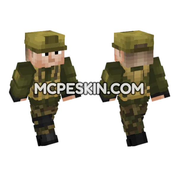 Irregular Militia Soldier Minecraft Bedrock skin, front and back
