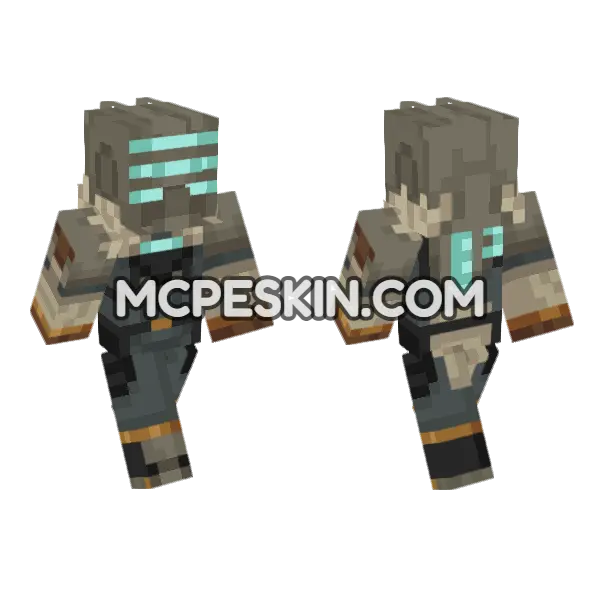 Isaac Clarke Suit Minecraft Bedrock skin, front and back