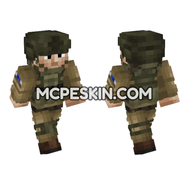 Israeli Army Soldier V1 Minecraft Bedrock skin, front and back
