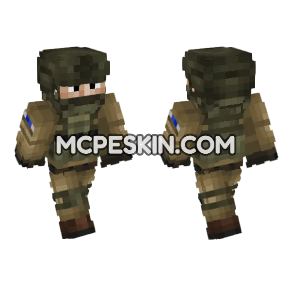 Israeli Army Soldier V2 Minecraft Bedrock skin, front and back