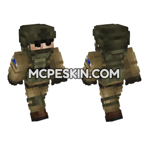 Israeli Army Soldier V3 Minecraft Bedrock skin, front and back