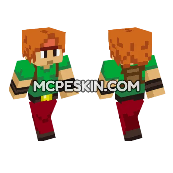 Itle Red Green Minecraft Bedrock skin, front and back