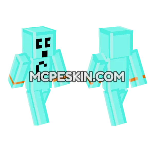 Itscraftee Blue Outfit Minecraft Bedrock skin, front and back