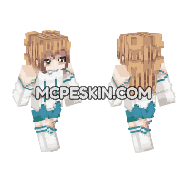 Izusa 2 Minecraft Bedrock skin, front and back