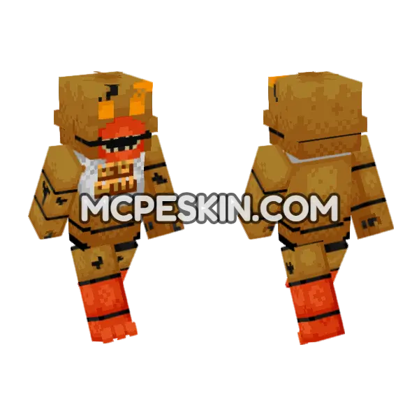 Jack-O'-Chica Adventure Minecraft Bedrock skin, front and back