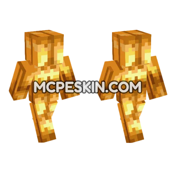 Jack O Lantern Minecraft Bedrock skin, front and back