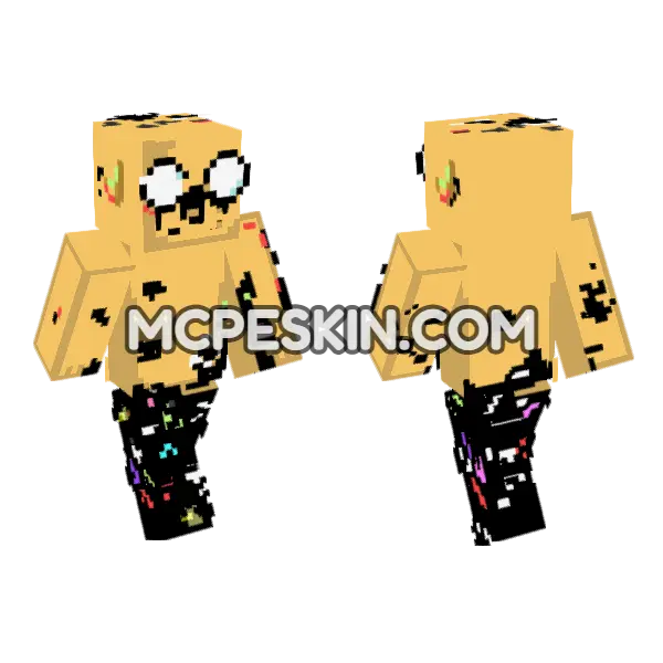 Jake Pibby Glitch Minecraft Bedrock skin, front and back