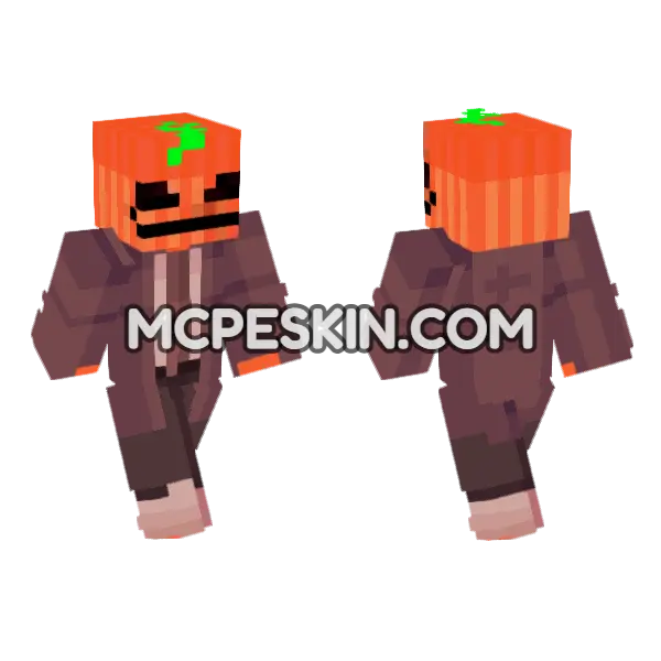 Jardred Pumpkin Minecraft Bedrock skin, front and back