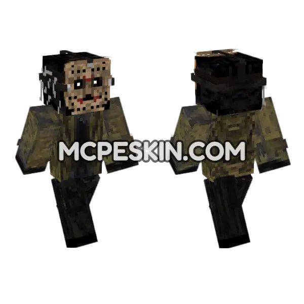 Jason Voorhees Mask Skin Minecraft Bedrock skin, front and back