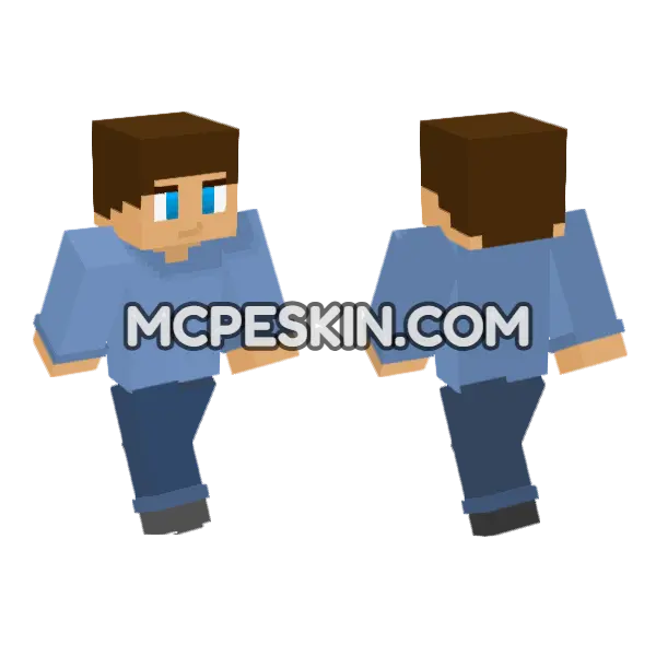 Javi With Pixelated Shading Minecraft Bedrock skin, front and back