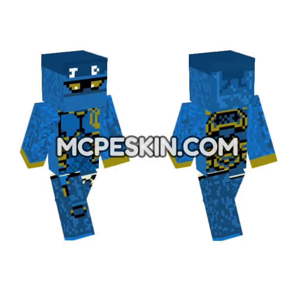 Jay Ninjago Minecraft Bedrock skin, front and back