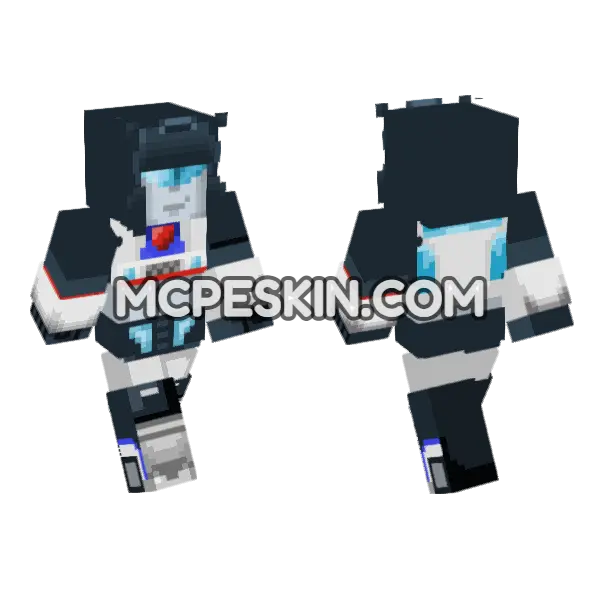 Jazz Transformers G1 Minecraft Bedrock skin, front and back