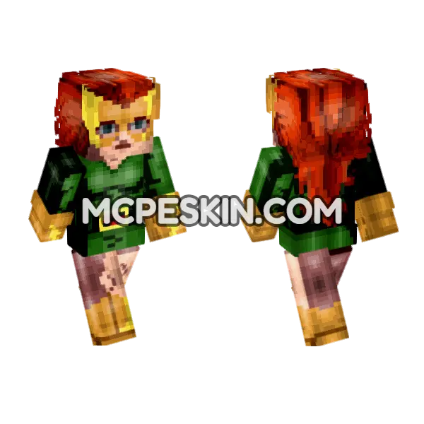 Jean Grey Animated, front and back