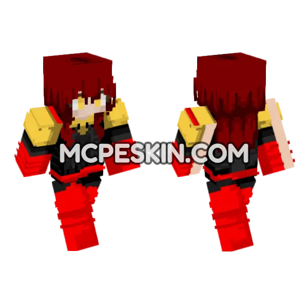 Jean Grey Dark Phoenix Marvel Minecraft Bedrock skin, front and back