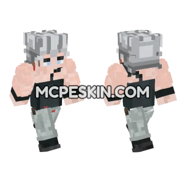 Jean Pierre Polnareff Minecraft Bedrock skin, front and back