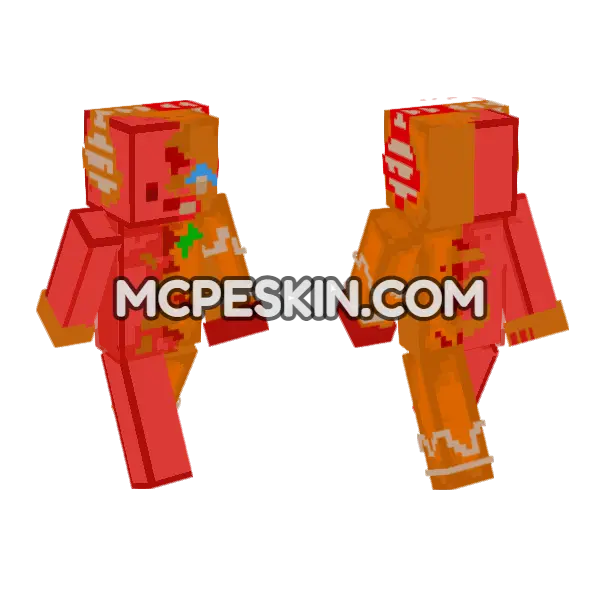 Jelly Gingerbread Skin Minecraft Bedrock skin, front and back
