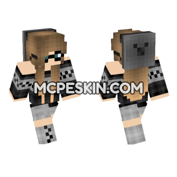 Jenny Addon Skin Minecraft Bedrock skin, front and back