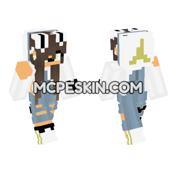 Jenny Addon Skin Minecraft Bedrock skin, front and back