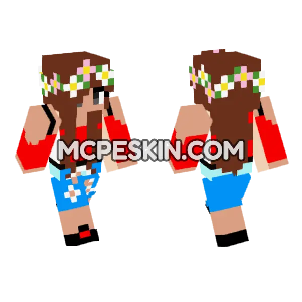 Jenny Addon Skin Minecraft Bedrock skin, front and back
