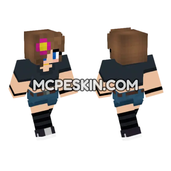 Jenny Character Skin Minecraft Bedrock skin, front and back