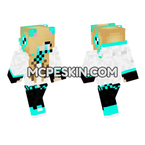 Jenny Character Skin Minecraft Bedrock skin, front and back