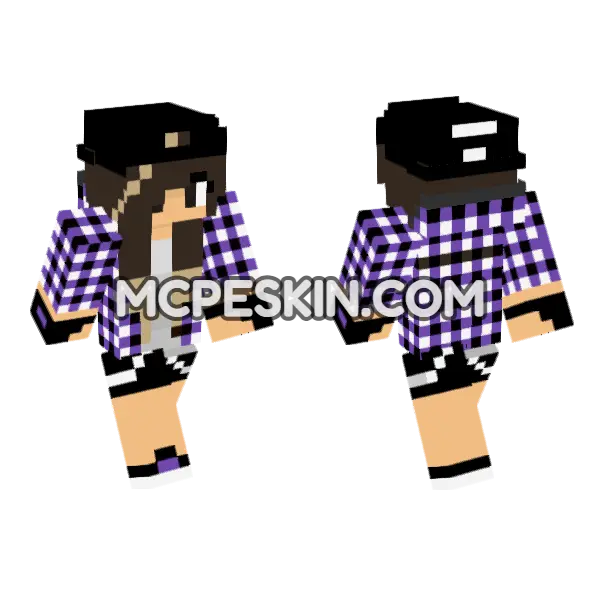Jenny Character Skin Minecraft Bedrock skin, front and back