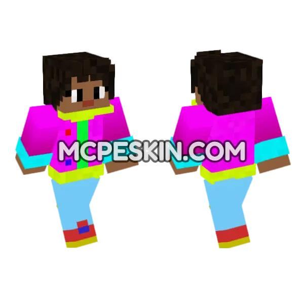 Jenny Character Skin Minecraft Bedrock skin, front and back