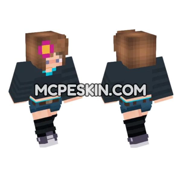 Jenny Character Skin Minecraft Bedrock skin, front and back