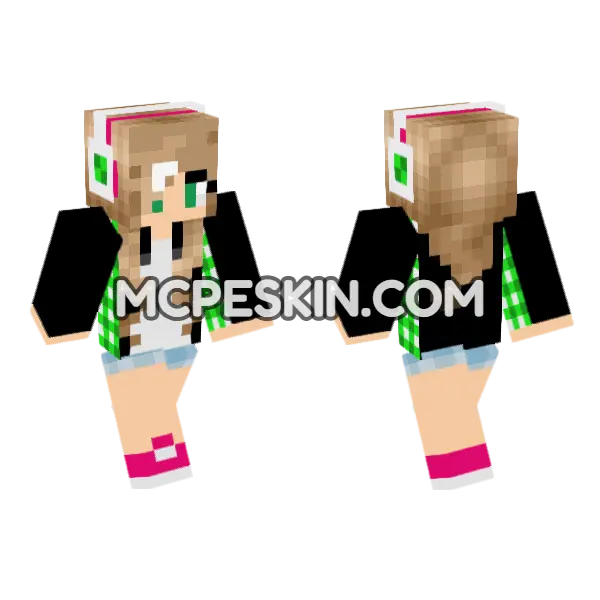 Jenny Character Skin Minecraft Bedrock skin, front and back