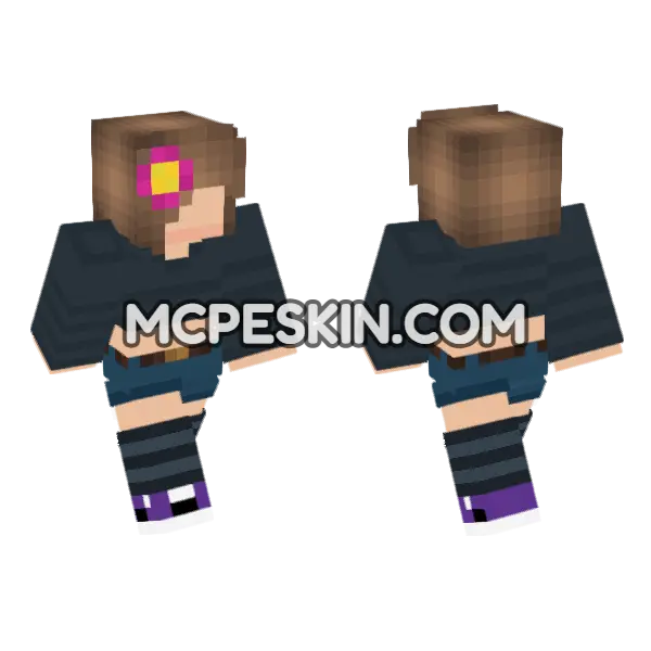 Jenny Character Skin Minecraft Bedrock skin, front and back