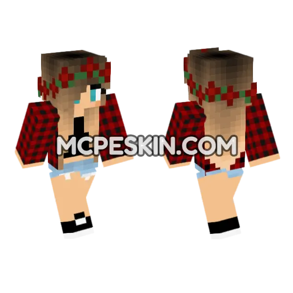 Jenny Character Skin Minecraft Bedrock skin, front and back