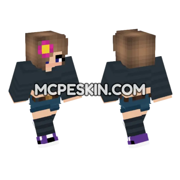 Jenny Character Skin Minecraft Bedrock skin, front and back