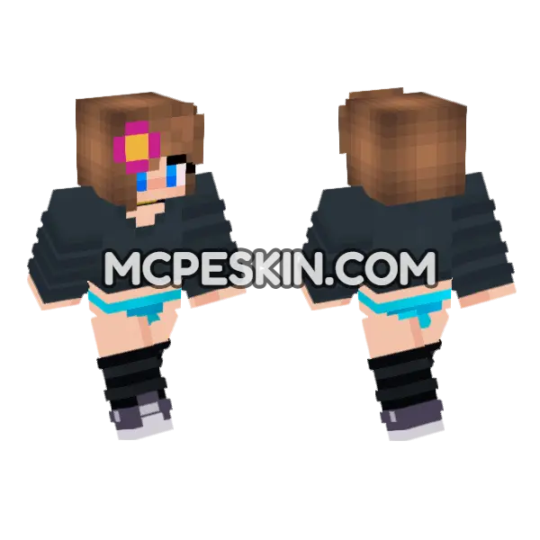Jenny Character Skin Minecraft Bedrock skin, front and back