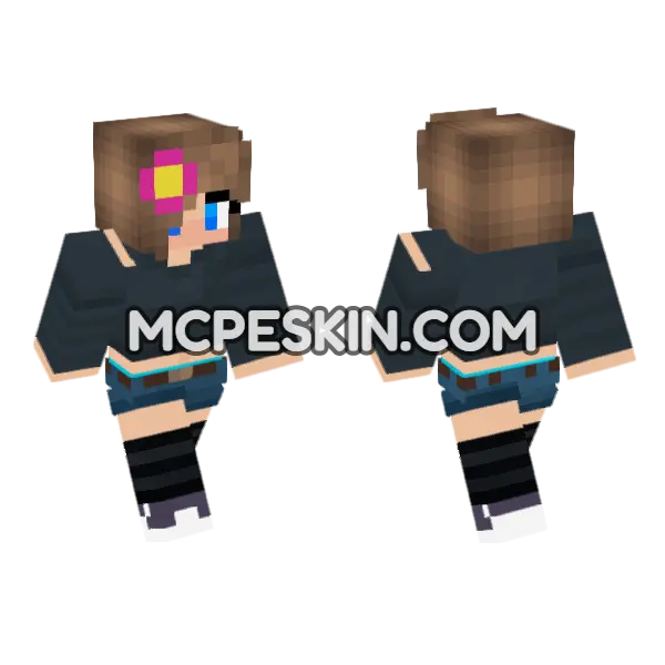 Jenny Character Skin Minecraft Bedrock skin, front and back