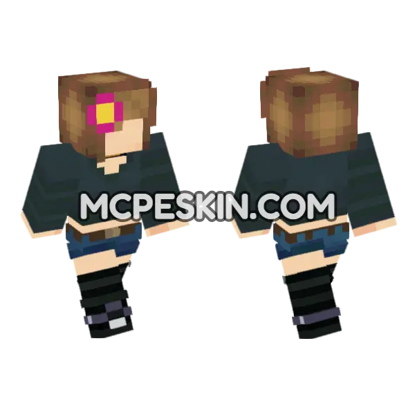 Jenny Girl Skin Minecraft Bedrock skin, front and back