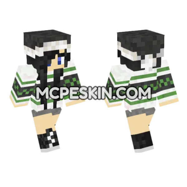 Jenny Girl Skin Minecraft Bedrock skin, front and back