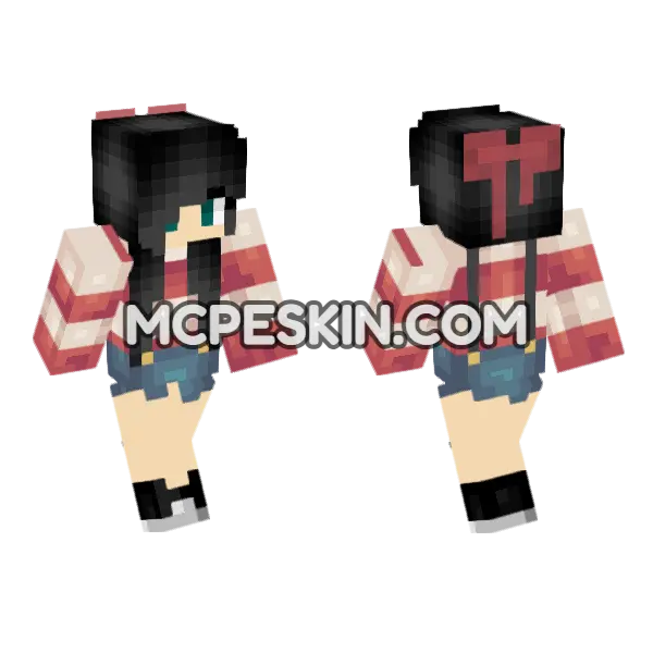 Jenny Girl Skin Minecraft Bedrock skin, front and back