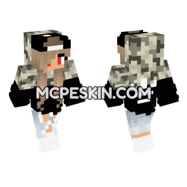 Jenny Girl Skin Minecraft Bedrock skin, front and back