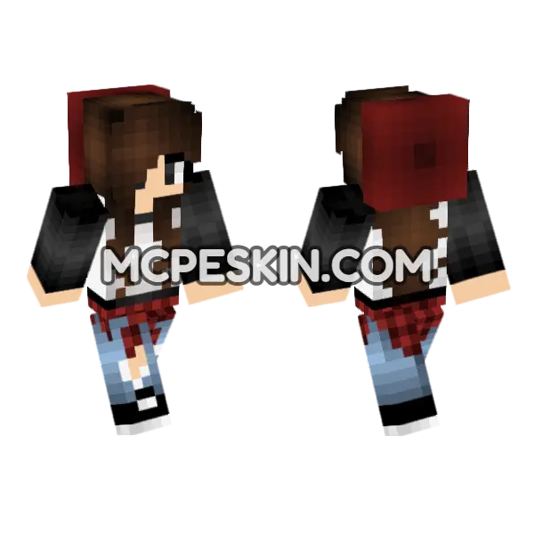 Jenny Girl Skin Minecraft Bedrock skin, front and back