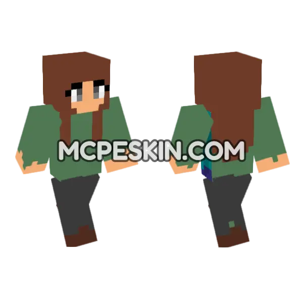Jenny Girl Skin Minecraft Bedrock skin, front and back