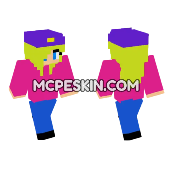 Jenny HD Skin Minecraft Bedrock skin, front and back