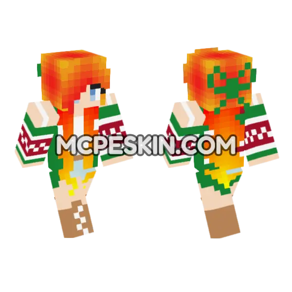 Jenny HD Skin Minecraft Bedrock skin, front and back