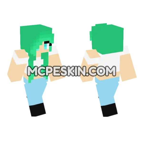 Jenny HD Skin Minecraft Bedrock skin, front and back